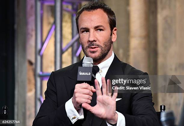 Director Tom Ford discusses his film "Nocturnal Animals" at the Build Series at AOL HQ on November 18, 2016 in New York City.