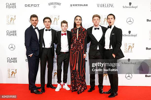 German actor Damian Hardung, german actor Ivo Kortlang, german actor Nick Julius Schuck, german actress Luise Befort, german actor Timur Bartels and...