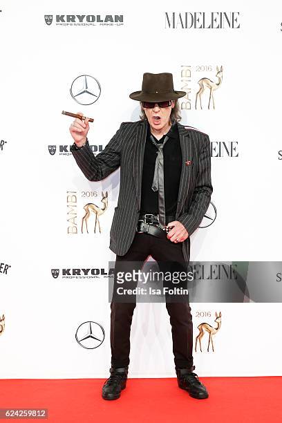 Musician Udo Lindenberg arrives at the Bambi Awards 2016 at Stage Theater on November 17, 2016 in Berlin, Germany.