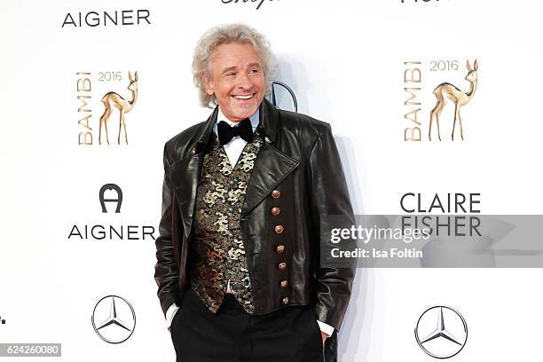 German moderator Thomas Gottschalk arrives at the Bambi Awards 2016 at Stage Theater on November 17, 2016 in Berlin, Germany.