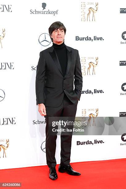 Trainer of the german national soccer team Joachim Loew arrives at the Bambi Awards 2016 at Stage Theater on November 17, 2016 in Berlin, Germany.