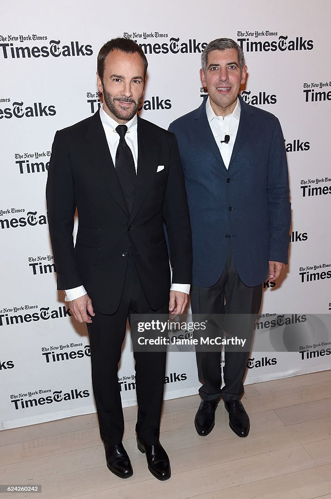Tom Ford and Philip Galanes of the New York Times attend TimesTalks... News  Photo - Getty Images