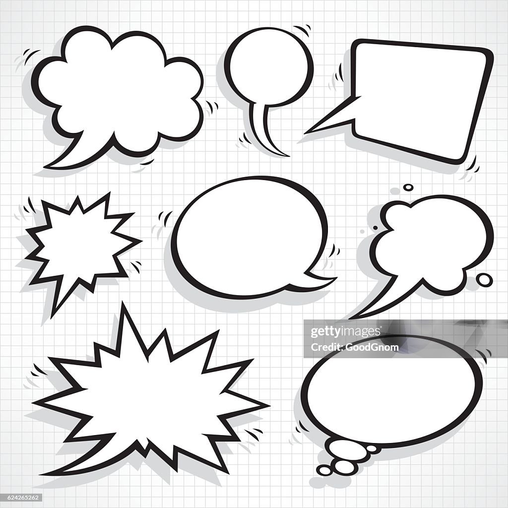 Conjunto de bolhas de discurso