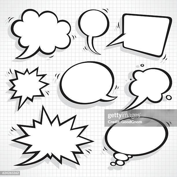 bildbanksillustrationer, clip art samt tecknat material och ikoner med speech bubbles set - placard