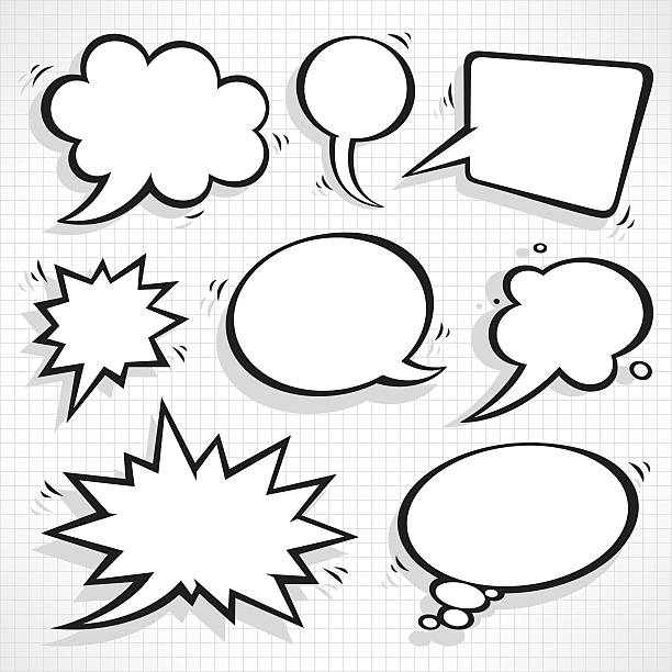 speech bubbles set - cartoons and comics stock illustrations