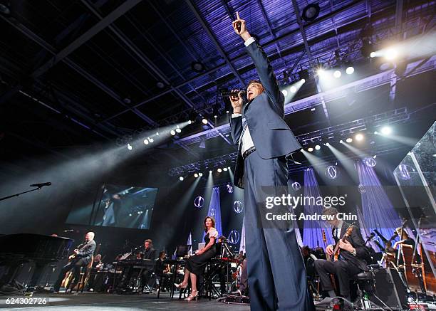 American musician Michael W. Smith performs on stage at Abbotsford Entertainment and Sports Centre on November 18, 2016 in Abbotsford, Canada.