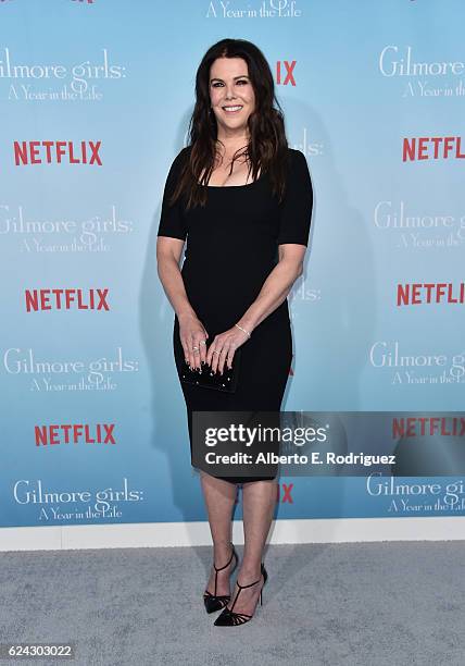 Actress Lauren Graham attends the premiere of Netflix's "Gilmore Girls: A Year In The Life" at the Regency Bruin Theatre on November 18, 2016 in Los...