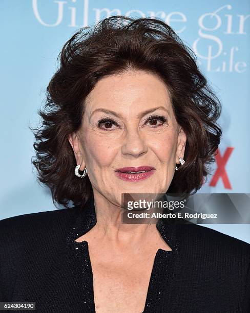 Actress Kelly Bishop attends the premiere of Netflix's "Gilmore Girls: A Year In The Life" at the Regency Bruin Theatre on November 18, 2016 in Los...