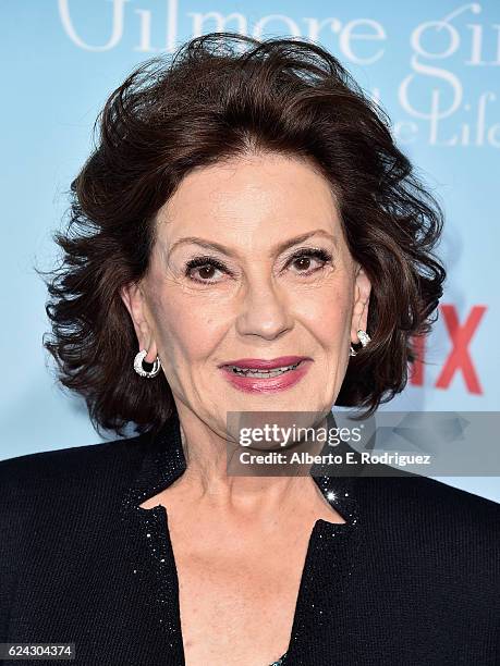 Actress Kelly Bishop attends the premiere of Netflix's "Gilmore Girls: A Year In The Life" at the Regency Bruin Theatre on November 18, 2016 in Los...