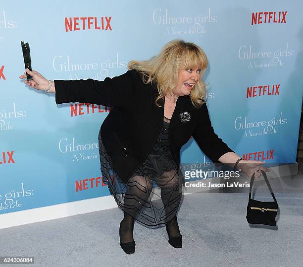 Actress Sally Struthers attends the premiere of "Gilmore Girls: A Year in the Life" at Regency Bruin Theatre on November 18, 2016 in Los Angeles,...