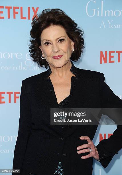 Actress Kelly Bishop attends the premiere of "Gilmore Girls: A Year in the Life" at Regency Bruin Theatre on November 18, 2016 in Los Angeles,...