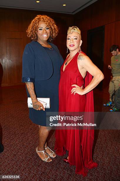 Ashlee Marie Preston and Bamby Salcedo attend the HBO Documentary Films New York Premiere of "The Trans List" at The Paley Center for Media on...