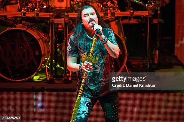 Vocalist James LaBrie of Dream Theater performs on stage at Pechanga Casino on November 18, 2016 in Temecula, California.