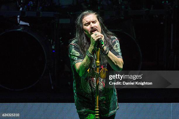 Vocalist James LaBrie of Dream Theater performs on stage at Pechanga Casino on November 18, 2016 in Temecula, California.