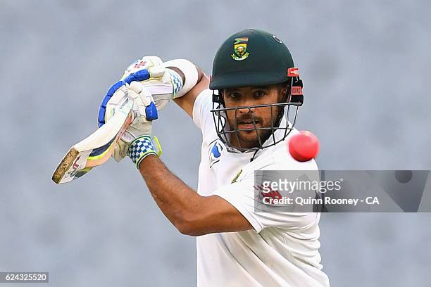 Jean-Paul Duminy of South Africa bats during the One Day International tour match between Victoria and South Africa at Melbourne Cricket Ground on...
