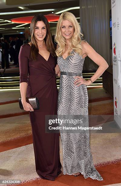 Alexandra Polzin and Tina Kaiser during the charity dinner hosted by the Leon Heart Foundation at Hotel Vier Jahreszeiten on November 18, 2016 in...