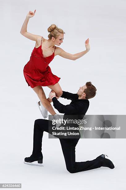 Victoria Sinitsina and Nikita Katsalapov of Russia compete in the Ice Dance Free Dance on day two of Audi Cup of China ISU Grand Prix of Figure...