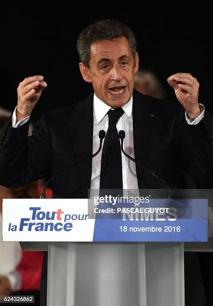 Nicolas Sarkozy, former French president and candidate for the right-wing Les Republicains party primary ahead of the 2017 presidential election,...