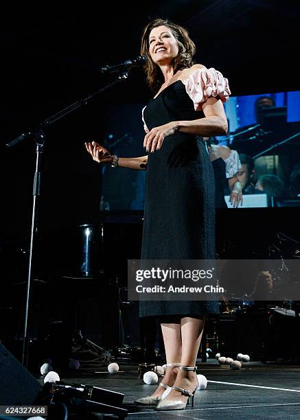 American singer-songwriter Amy Grant performs on stage at Abbotsford Entertainment and Sports Centre on November 18, 2016 in Abbotsford, Canada.