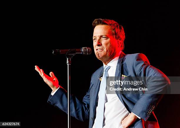 American musician Michael W. Smith performs on stage at Abbotsford Entertainment and Sports Centre on November 18, 2016 in Abbotsford, Canada.