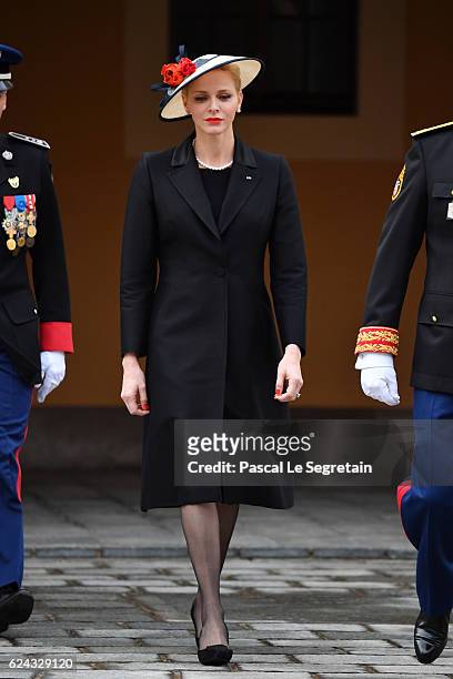 Princess Charlene of Monaco attends the Monaco National Day Celebrations in the Monaco Palace Courtyard on November 19, 2016 in Monaco, Monaco.