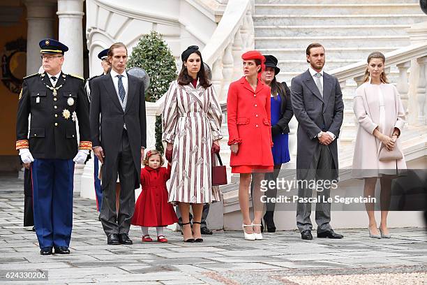 Prince Albert II of Monaco,Andrea Casiraghi, his daughter India,Tatiana Santo Domingo,Charlotte Casiraghi,Pierre Casiraghi and Beatrice Borromeo...