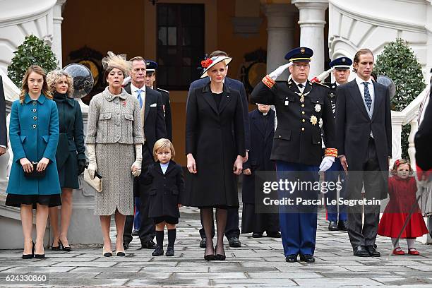 Princess Alexandra of Hanover,Princess Caroline of Hanover, Sacha Casiraghi,Princess Charlene of Monaco, Prince Albert II of Monaco, Andrea Casiraghi...