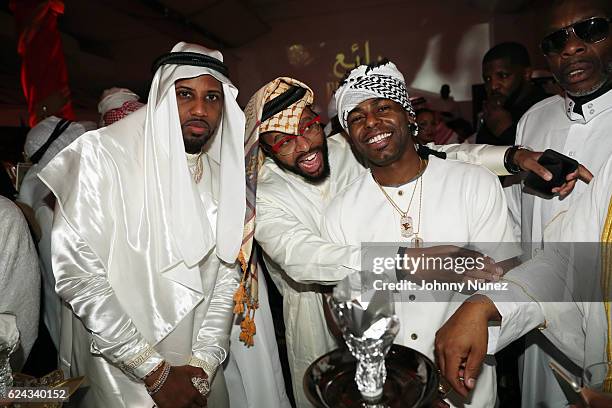 Fabolous, Grady Spivey, Jayvon Smith, and Jabar attend Fabolous' A Night In FABU DHABI Birthday Celebration on November 18, 2016 in New York City.