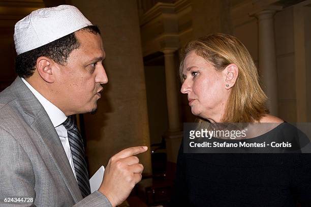 Hassen Chalghoumi, imam of Drancy and chairman of the Conference of Imams of France and Tzipi Livni, leader of the Zionist union and former Foreign...