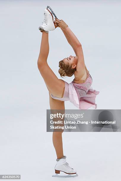 Elena Radionova of Russia compete in the Ladies Free skating on day two of Audi Cup of China ISU Grand Prix of Figure Skating 2016 at Beijing Capital...