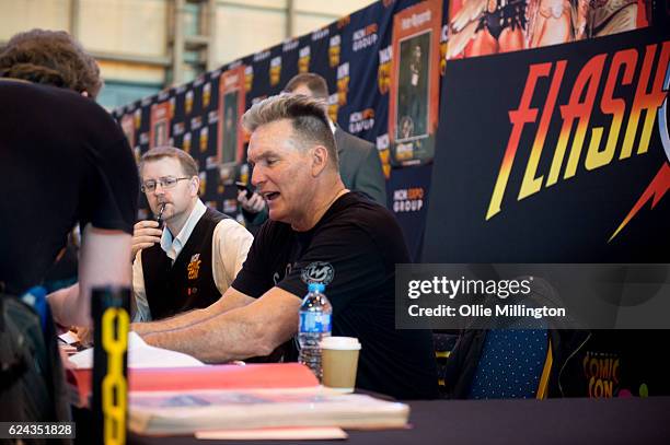 Sam J Jones meets fans during day 1 of the November Birmingham MCM Comic Con at the National Exhibition Centre in Birmingham, UK on November 19, 2016...