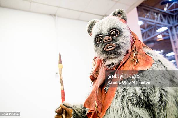 An Ewok from Star Wars during day 1 of the November Birmingham MCM Comic Con at the National Exhibition Centre in Birmingham, UK on November 19, 2016...
