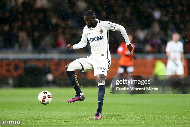 Tiemoue Bakayoko of Monaco during the Ligue 1 match between Fc Lorient and As Monaco at Stade du Moustoir on November 18, 2016 in Lorient, France.