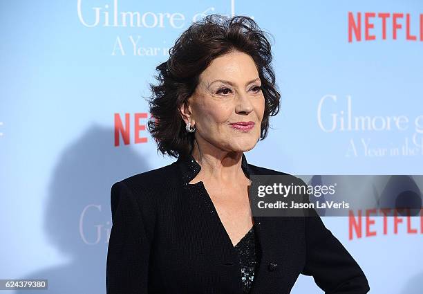 Actress Kelly Bishop attends the premiere of "Gilmore Girls: A Year in the Life" at Regency Bruin Theatre on November 18, 2016 in Los Angeles,...