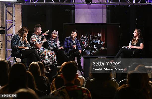 Jack Lawless, Cole Whittle, JinJoo Lee and Joe Jonas of "DNCE" visit AOL BUILD at AOL HQ on November 18, 2016 in New York City.