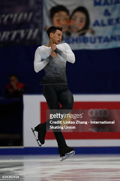 Maxim Kovtun of Russia compete in the Men Free Skating on day two of Audi Cup of China ISU Grand Prix of Figure Skating 2016 at Beijing Capital...