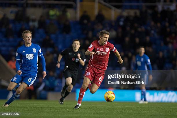 Gary O'Neil of Bristol City and Maikel Kieftenbeld of Birmingham City in action during the Sky Bet Championship match between Birmingham City and...