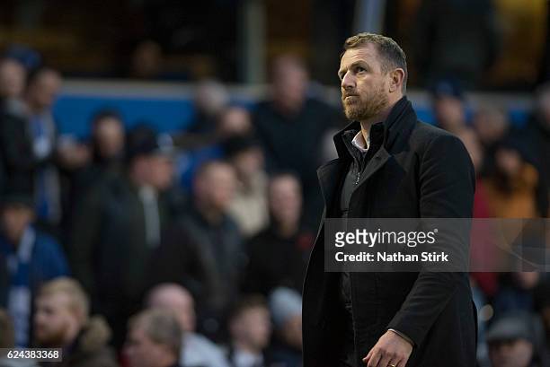 Gary Rowett, manager of Birmingham City looks on during the Sky Bet Championship match between Birmingham City and Bristol City at St Andrews Stadium...