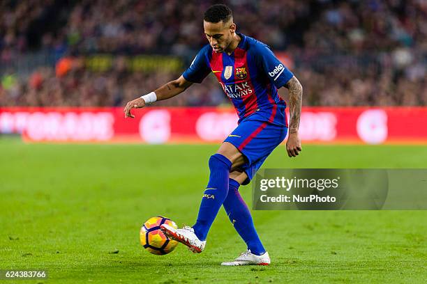 Neymar during the match between FC Barcelona vs Malaga CF, for the round 12 of the Liga Santander, played at Camp Nou Stadium on 19th November 2016...