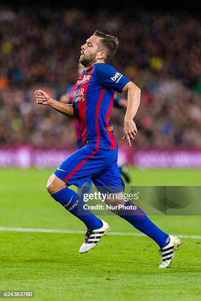 Jordi Alba during the match between FC Barcelona vs Malaga CF, for the round 12 of the Liga Santander, played at Camp Nou Stadium on 19th November...