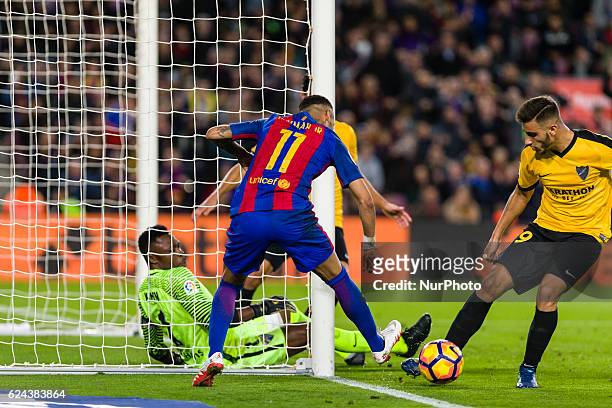 Neymar during the match between FC Barcelona vs Malaga CF, for the round 12 of the Liga Santander, played at Camp Nou Stadium on 19th November 2016...