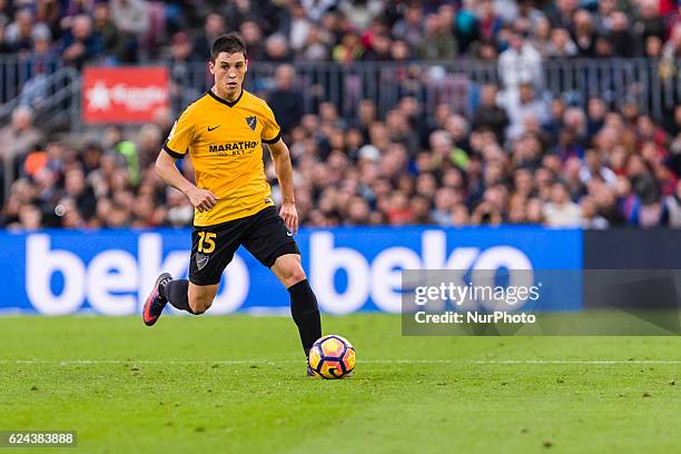 Federico Ricca during the match between FC Barcelona vs Malaga CF, for the round 12 of the Liga Santander, played at Camp Nou Stadium on 19th...