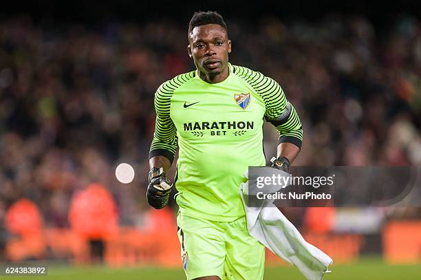 Carlos Kameni during the match between FC Barcelona vs Malaga CF, for the round 12 of the Liga Santander, played at Camp Nou Stadium on 19th November...