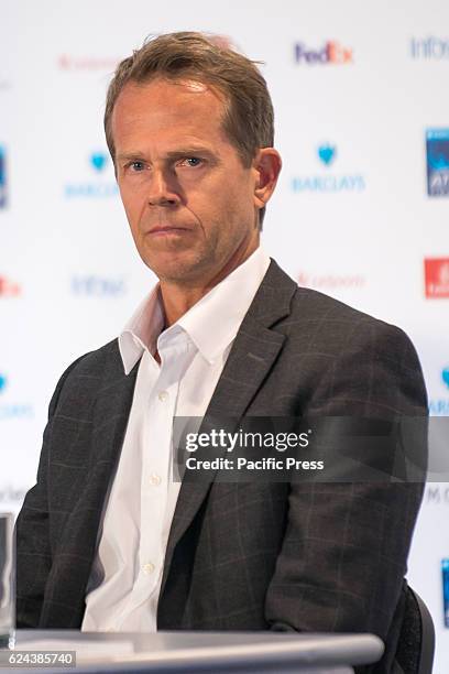 Stefan Edberg at the conference to present the ATP Next Gen Finals 2017 in Milan. He is a Swedish former world no. 1 professional tennis player .