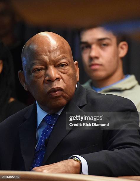 Congressman John Lewis chats with addresses audience attending Nashville Public Library Award to Civil Rights Icon Congressman John Lewis - Literary...