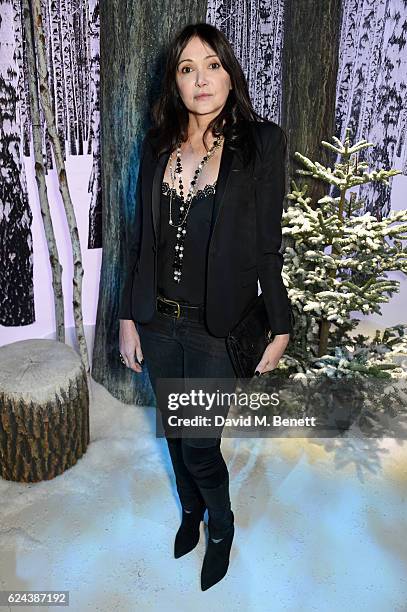 Annabelle Neilson attends Claridge's Christmas Tree 2016 Party, with tree designed by Sir Jony Ive and Marc Newson, at Claridge's Hotel on November...