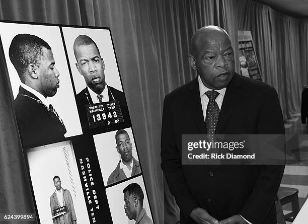 Congressman/Civil Rights Icon John Lewis views for the first time images and his arrest record for leading a nonviolent sit-in at Nashville's...