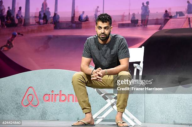 Global Story Telling, Neel Sharma speaks onstage during Insights from World Travelers at The Downtown Palace Theatre during Airbnb Open LA - Day 3 on...