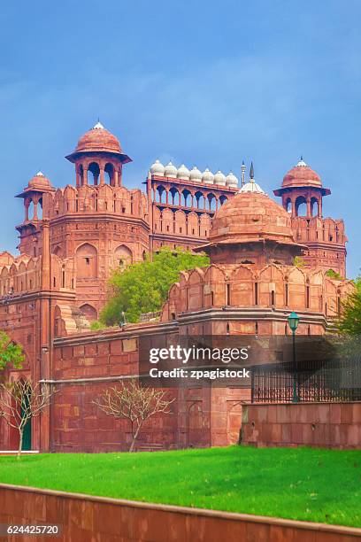 red fort in delhi, india - red fort stock pictures, royalty-free photos & images