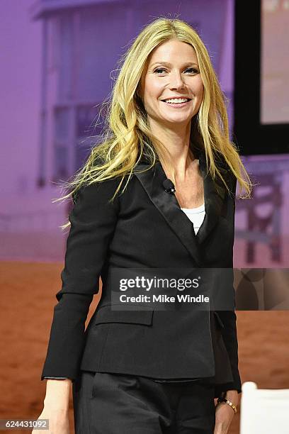 Actress and Founder of goop, Gwyneth Paltrow speaks onstage at Cultivating the Art of Taste & Style at the Los Angeles Theatre during Airbnb Open LA...